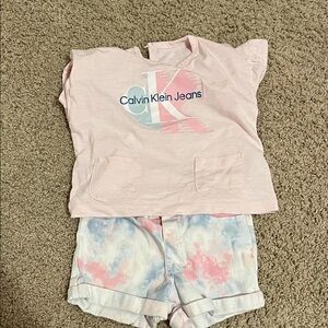 Calvin Klein Jeans Light Pink and Tie-Dye Kids Pajama Set